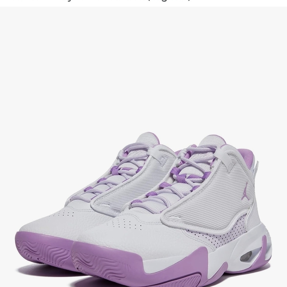 Jordan Kids Athletic Shoes in White and Purple